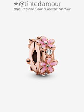Pandora Pink Daisy Spacer Clip Charm|Pendant